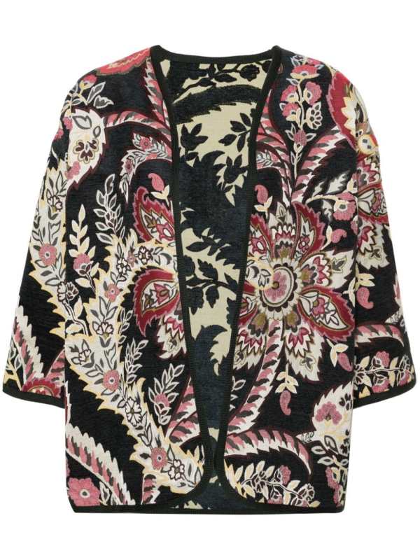 patterned-jacquard brocade jacket