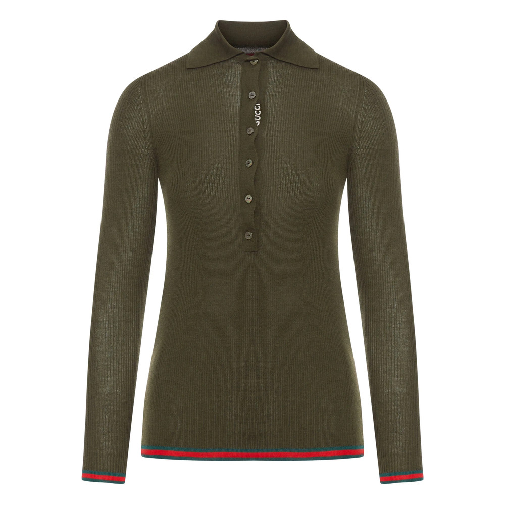 Gucci Ribbed Polo Top