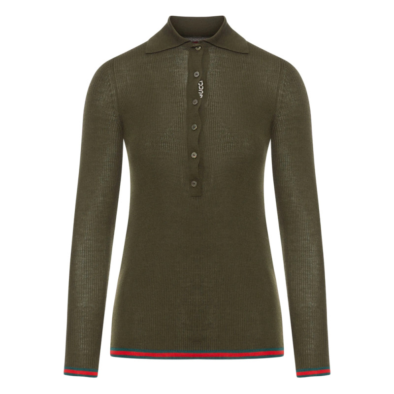 Gucci Ribbed Polo Top