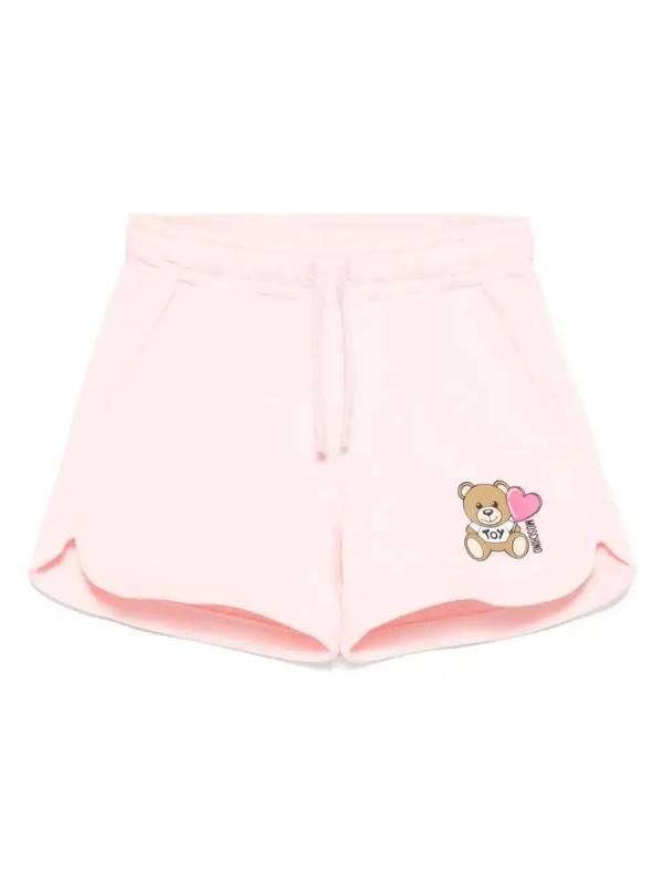 teddy bear-motif track shorts