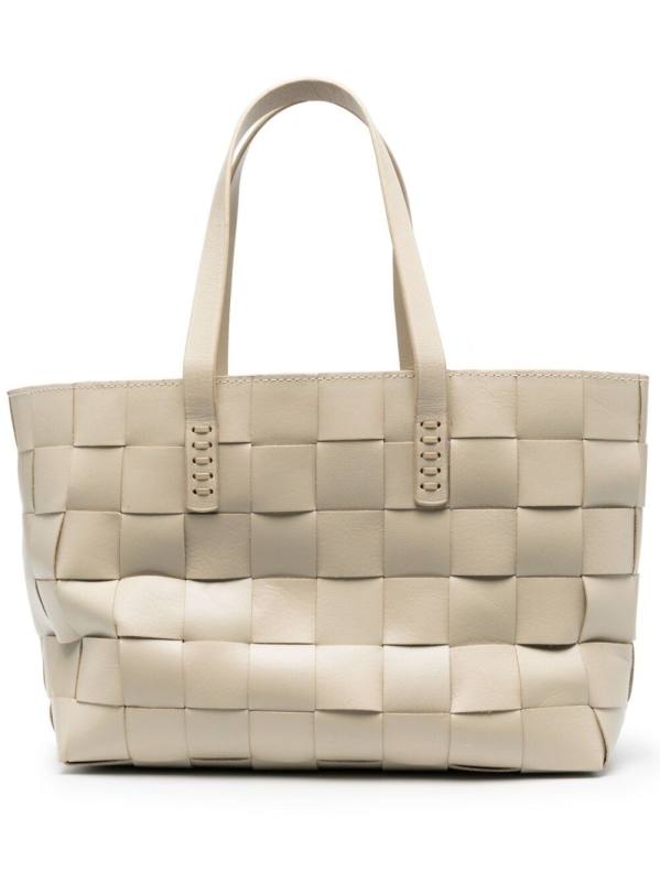 woven leather tote bag
