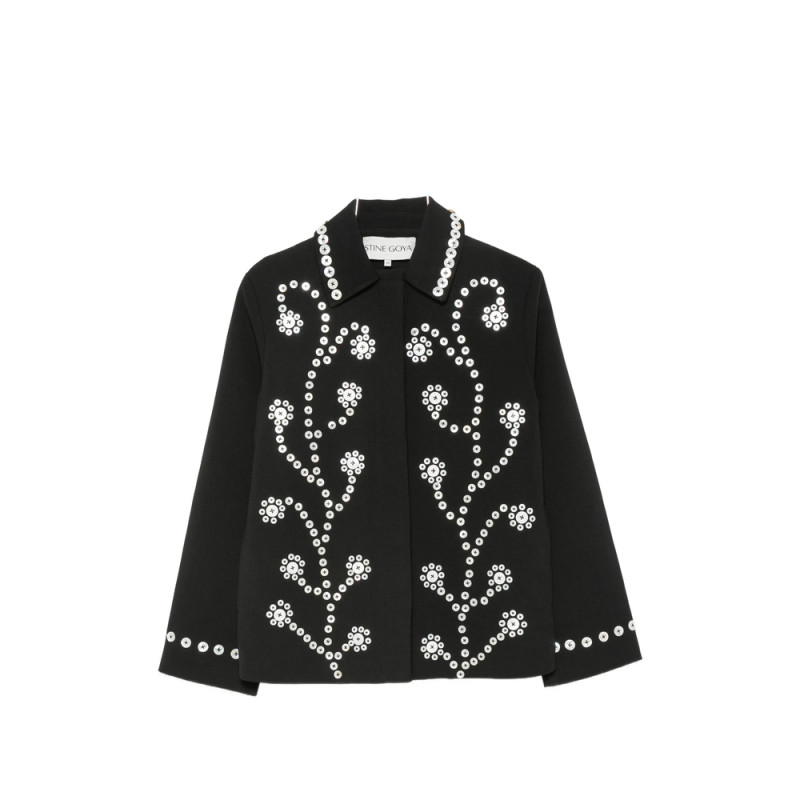 Stine Goya Eyelet-embellished Floral-motif Jacket