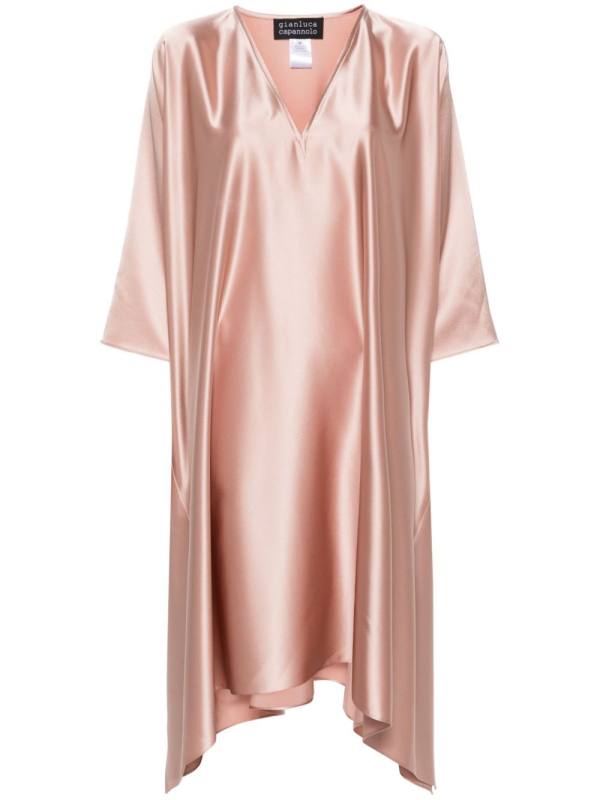 satin-weave kaftan dress
