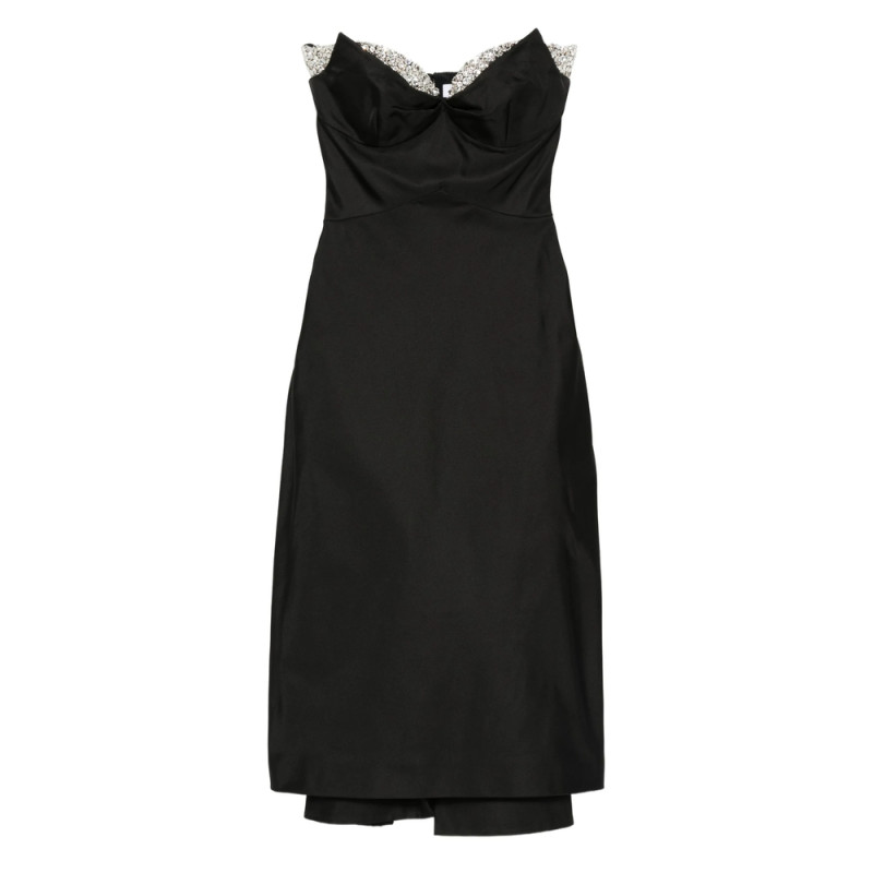 Alexander Mcqueen Crystal-embellished Strapless Midi Dress