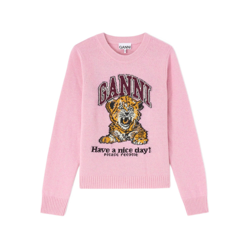 Ganni Graphic Crewneck Knitwear