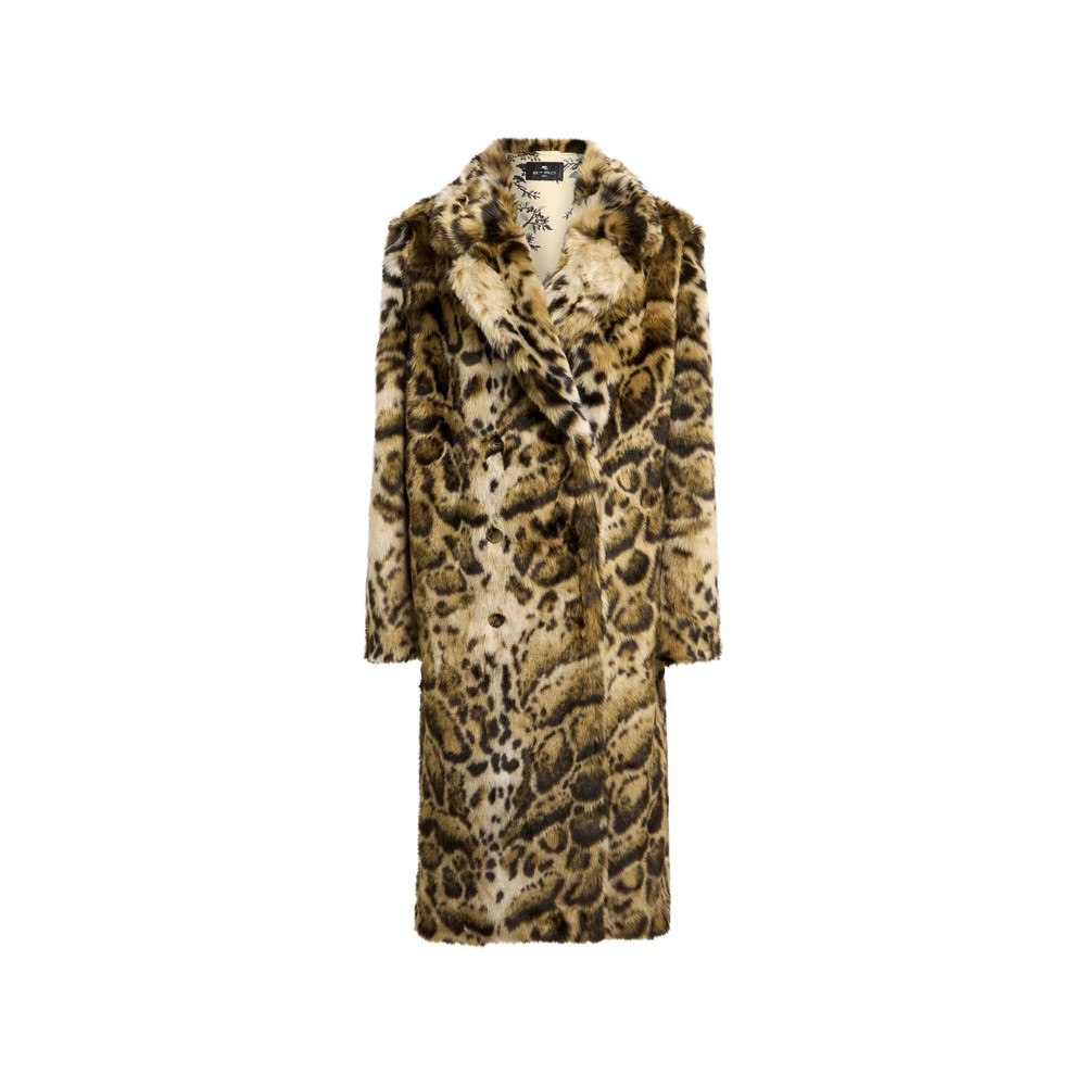 Etro Faux-fur Coat With Leopard-motif