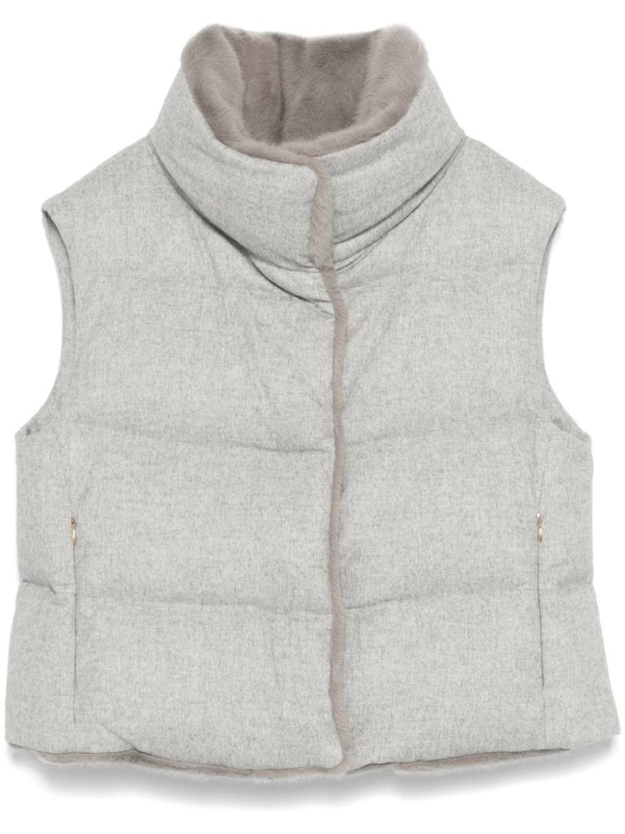 faux-fur trim gilet
