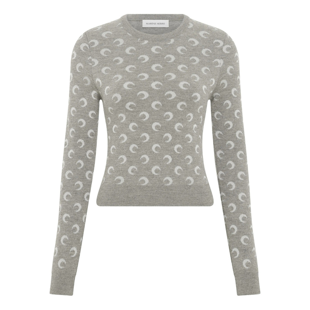 Marine Serre Moon-jacquard Crew-neck Sweater