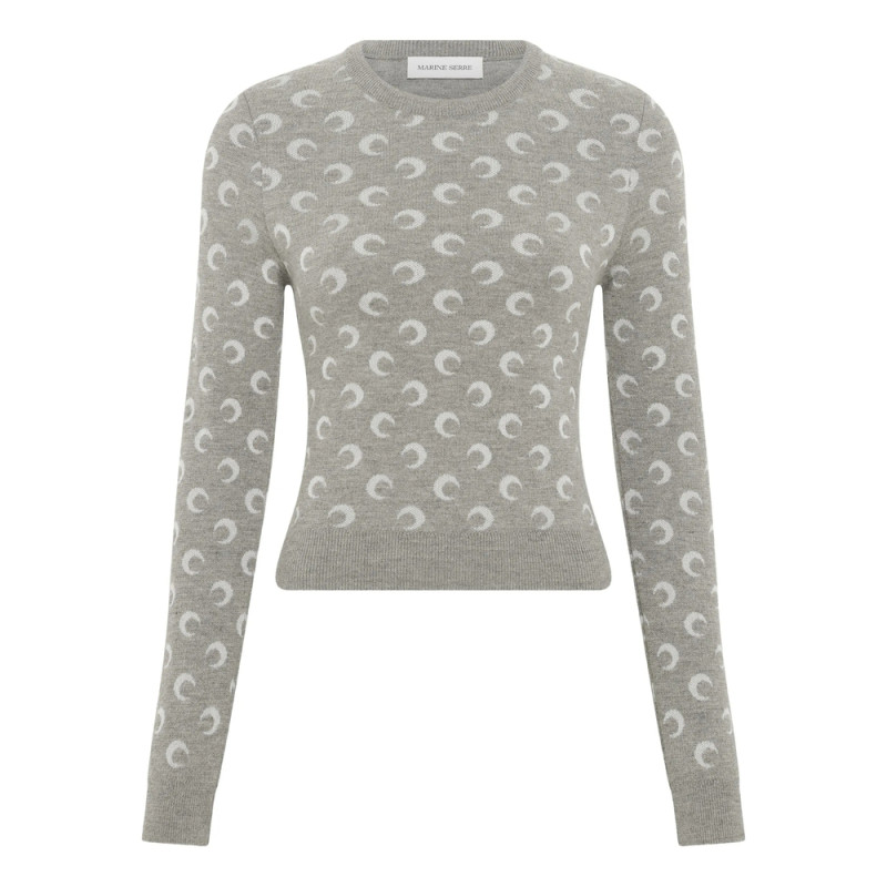 Marine Serre Moon-jacquard Crew-neck Sweater