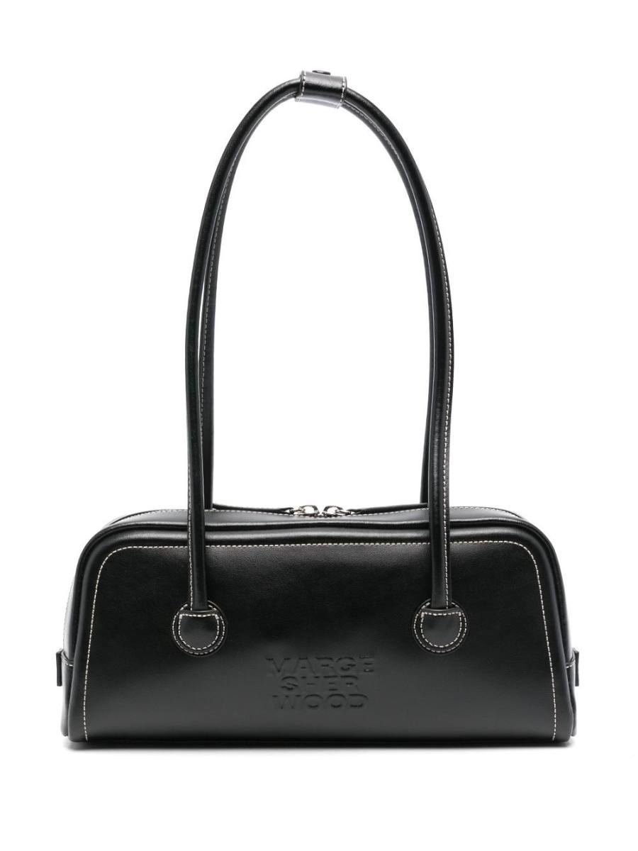logo-embossed shoulder bag