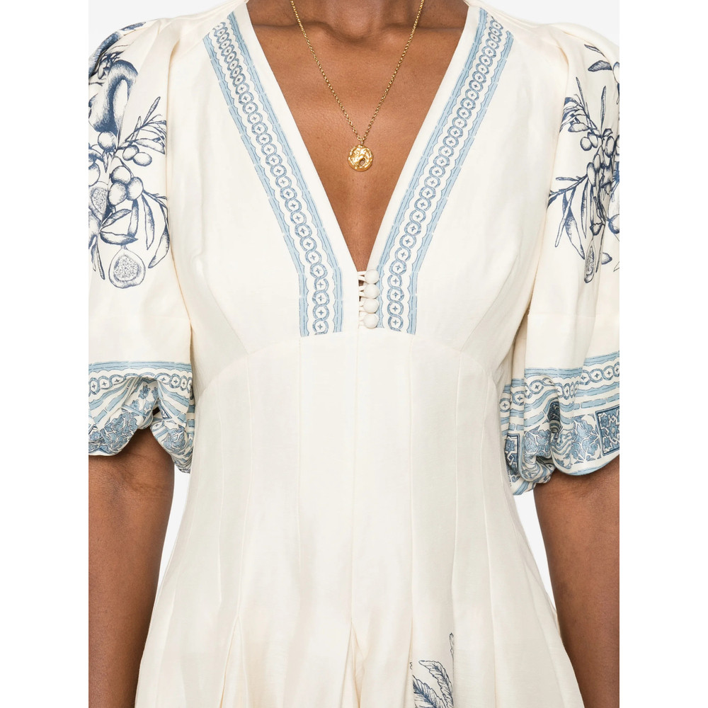 Alemais V-neck Patterned Mini Dress