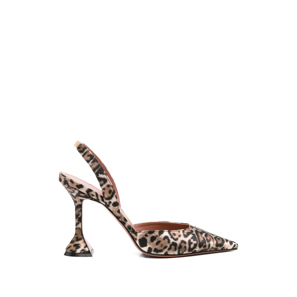 Amina Muaddi Holli Leopard Slingback Pumps