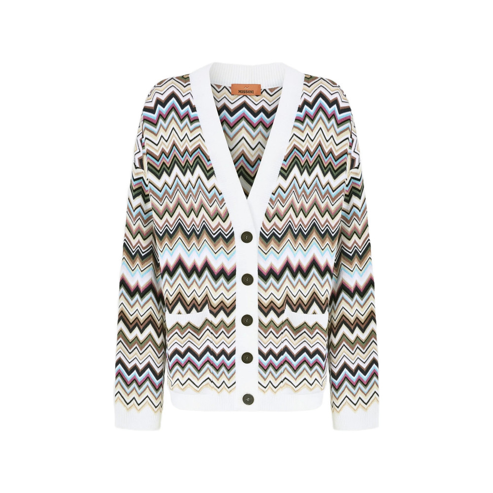 Missoni Zigzag-knit V-neck Cardigan