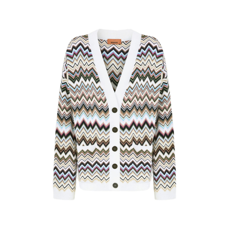 Missoni Zigzag-knit V-neck Cardigan