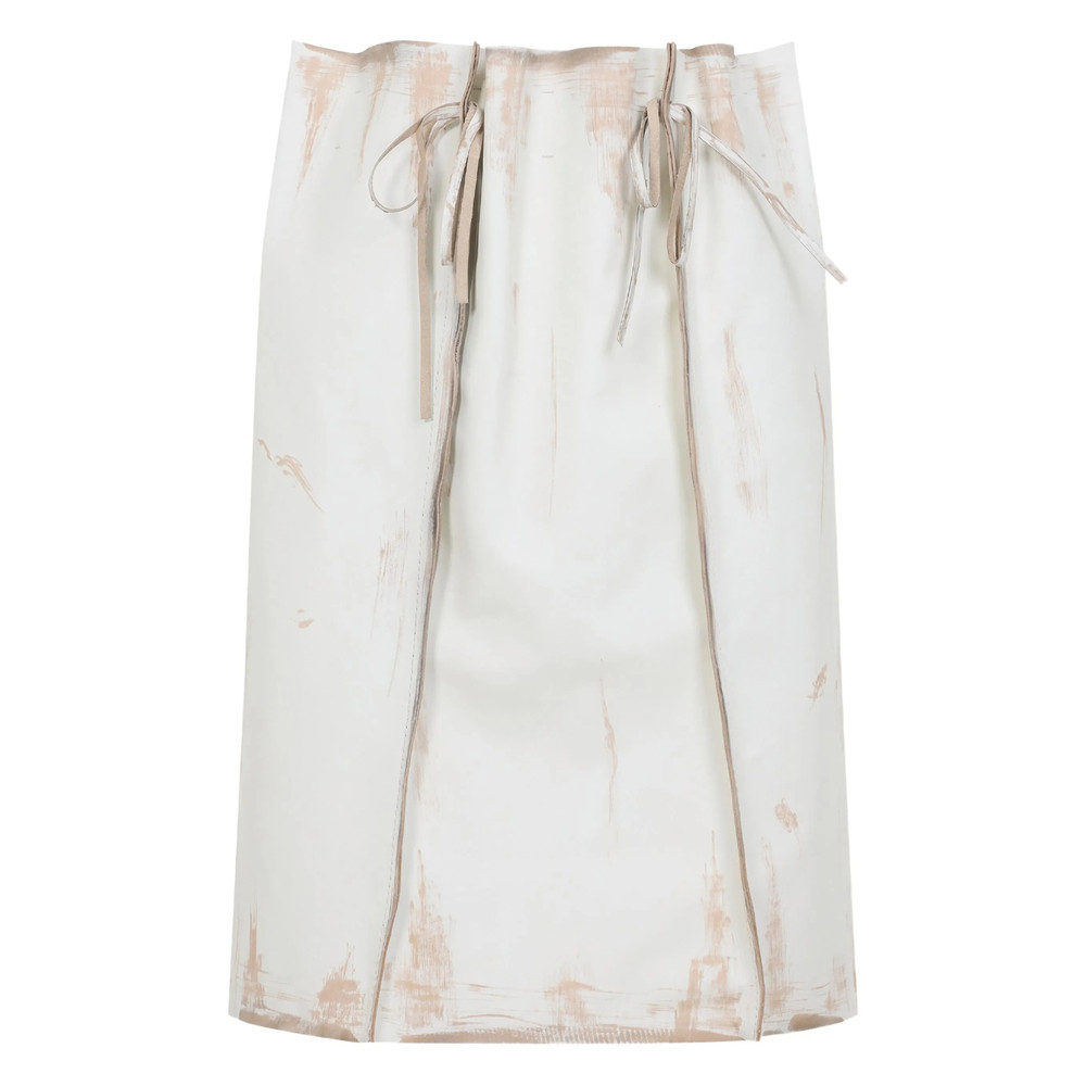 Prada Leather Midi Skirt