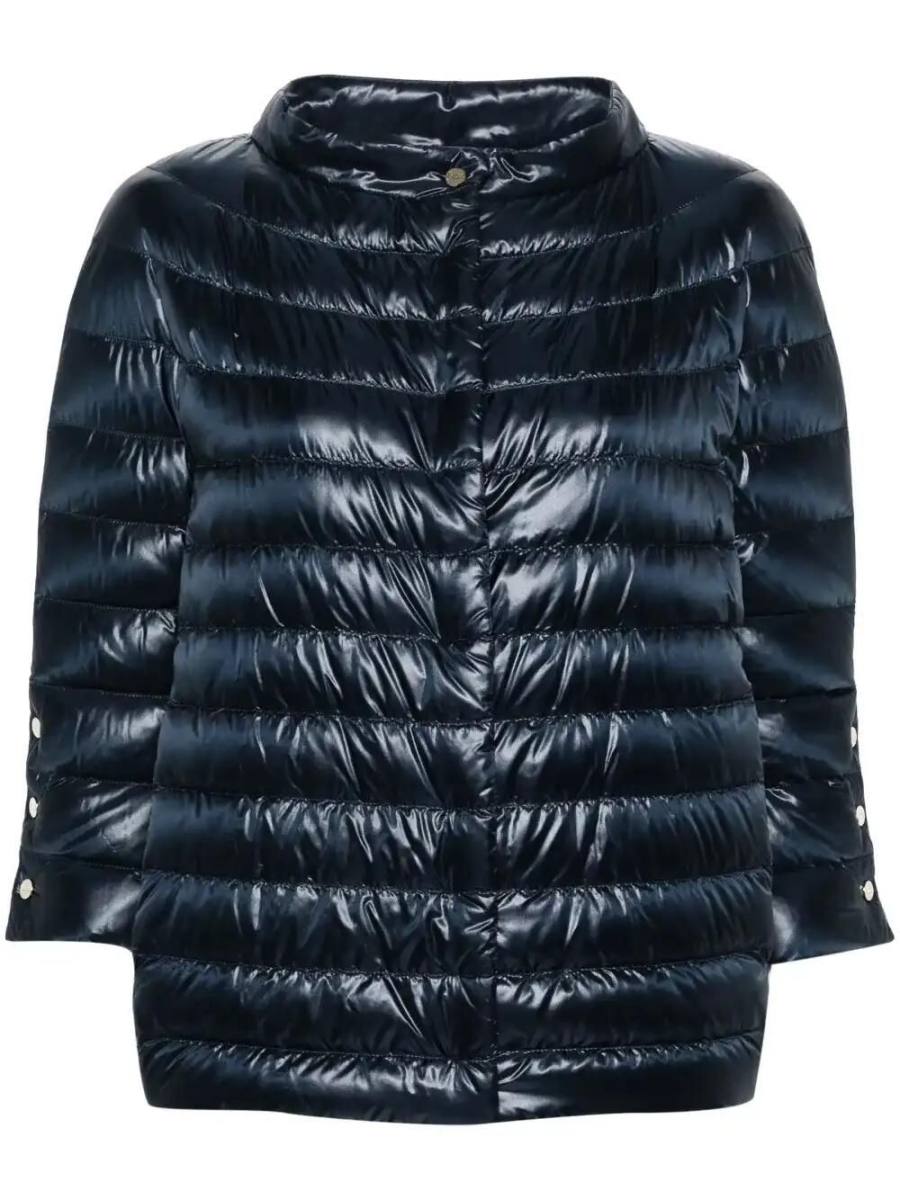 mock-neck quilted jacket