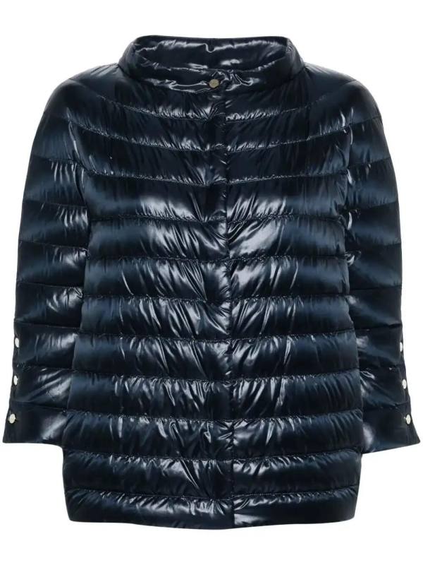 mock-neck quilted jacket