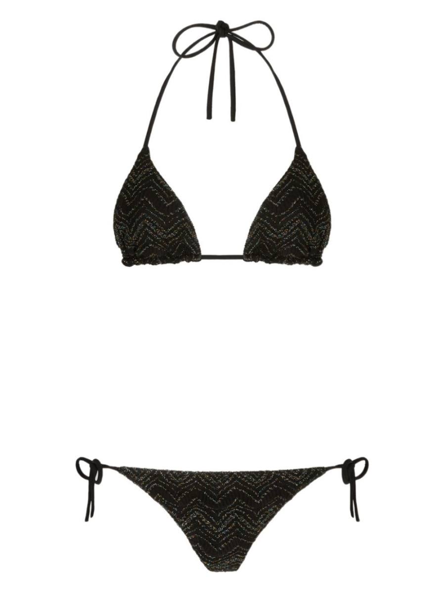 zigzag-knit bikini set