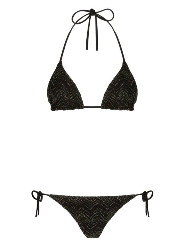zigzag-knit bikini set