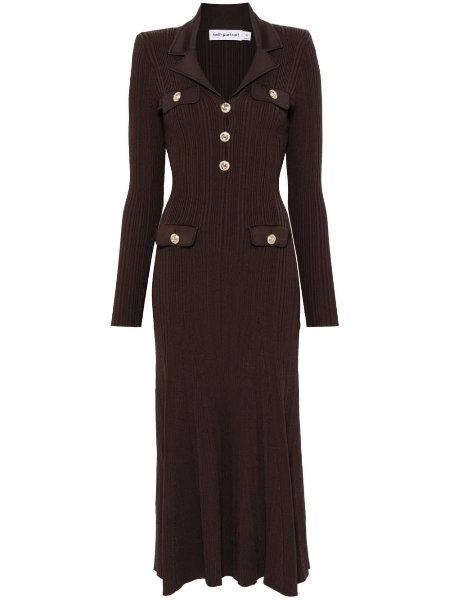 ribbed-knit midi dress