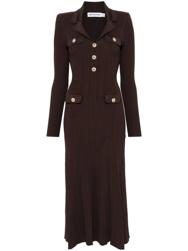 ribbed-knit midi dress