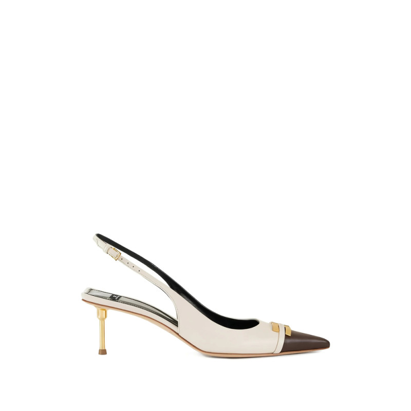 Elisabetta Franchi Contrasting Logo-detail Slingback Pumps