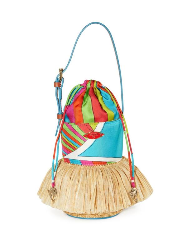 Puccinella straw bucket bag