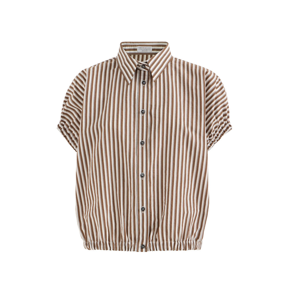 Brunello Cucinelli Striped Monili-embellished Shirt