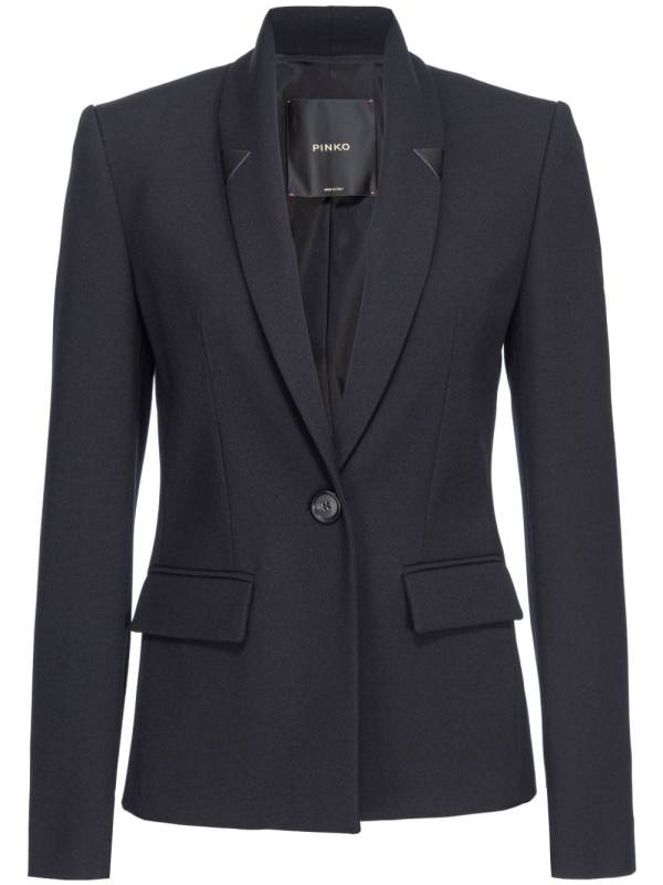 shawl-lapel twill blazer