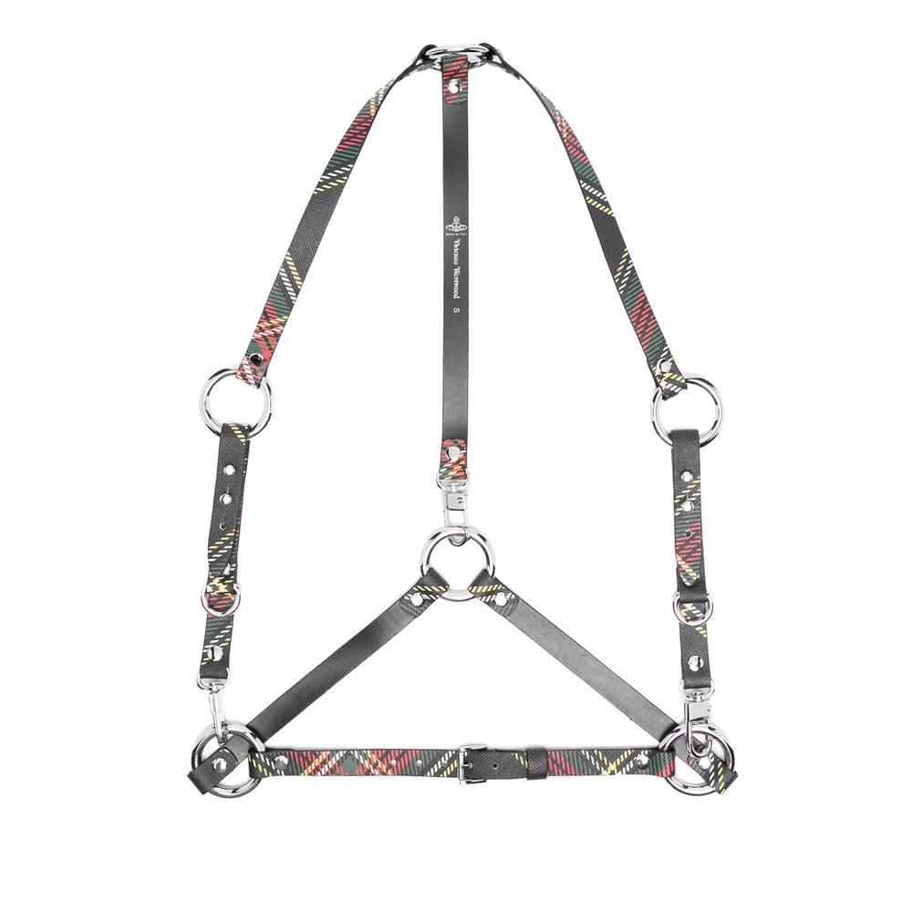 Vivienne Westwood Stud Plaid-pattern Leather Belt Harness