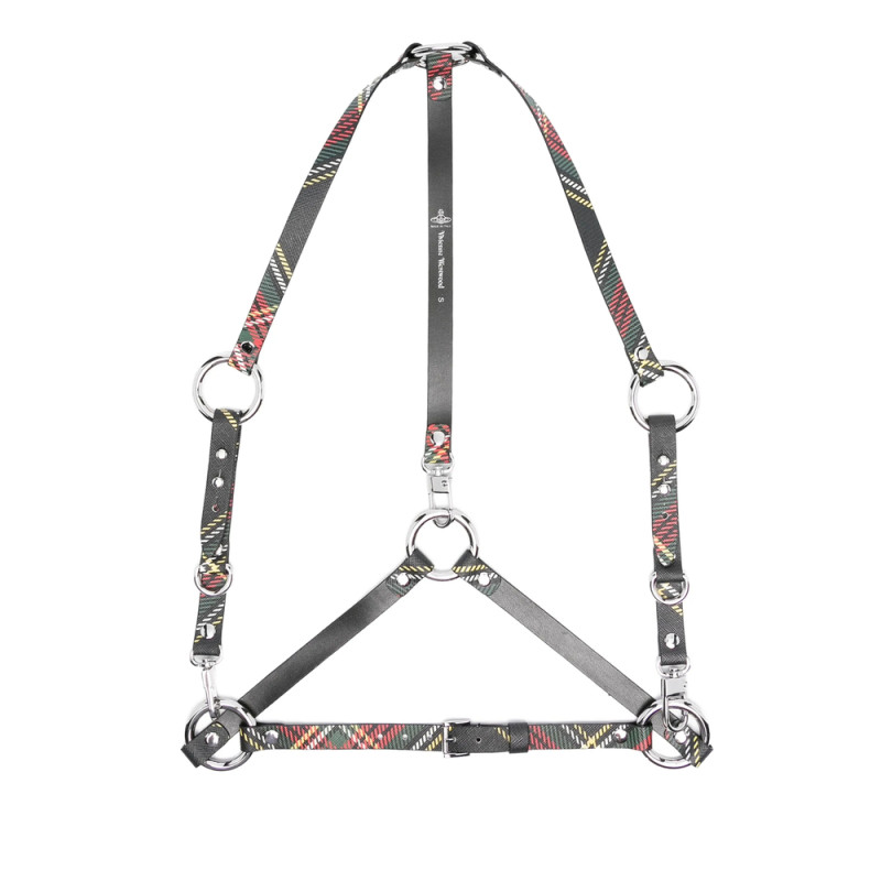 Vivienne Westwood Stud Plaid-pattern Leather Belt Harness