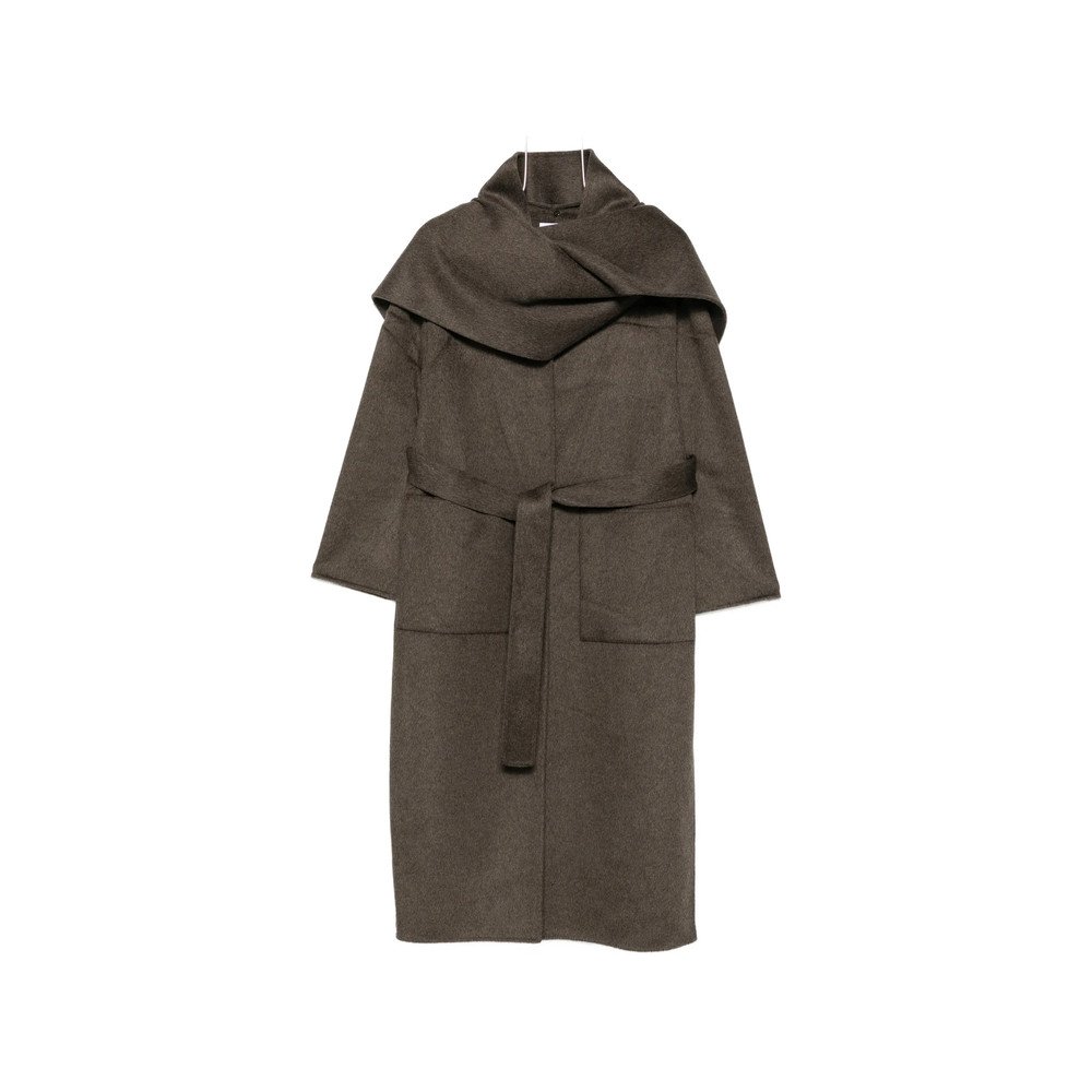 The Dynamis Studio Scarf-detail Belted Coat