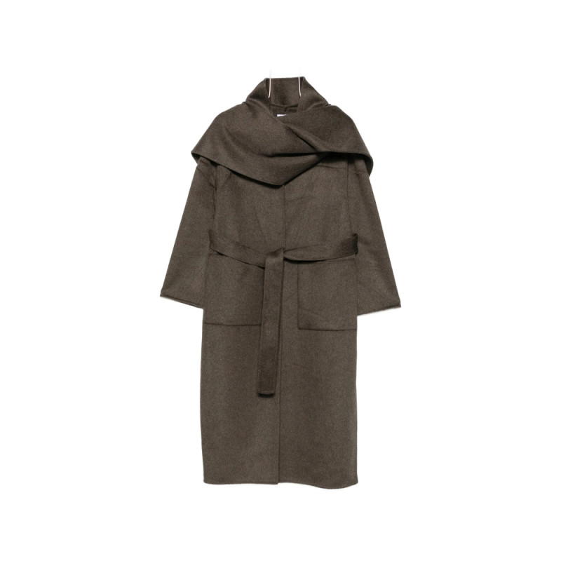 The Dynamis Studio Scarf-detail Belted Coat