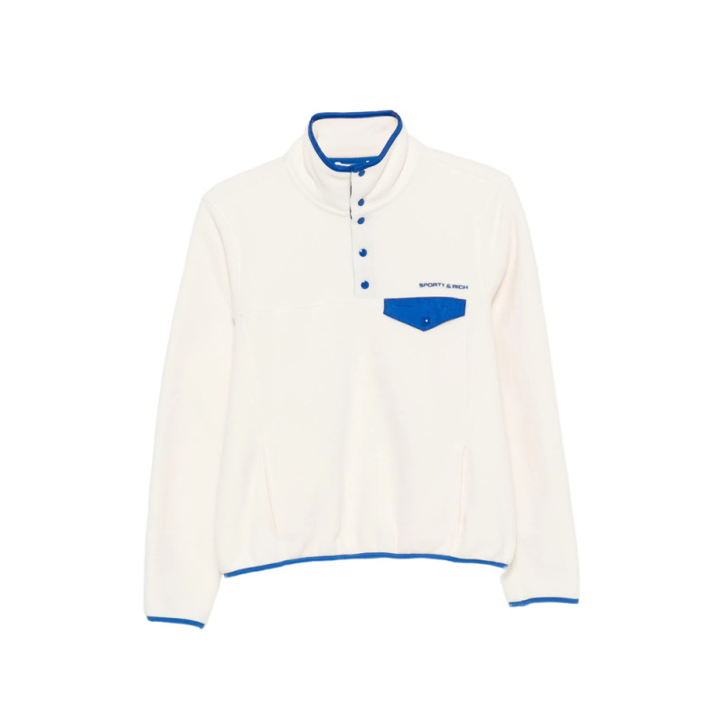 Sporty & Rich Contrast-trim Fleece Sweatshirt