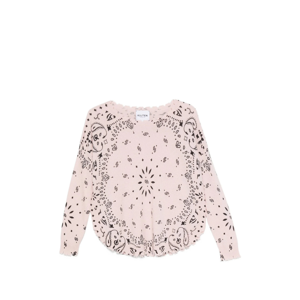 Kujten Mela Bandana Frayed-edge Sweater
