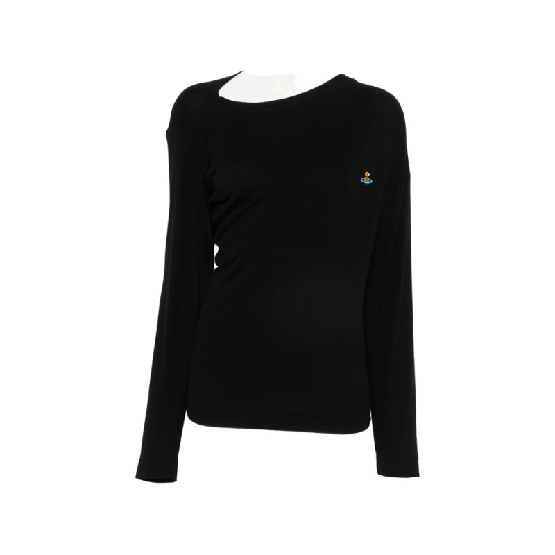 Vivienne Westwood Orb-embroidered Asymmetric-neck T-shirt