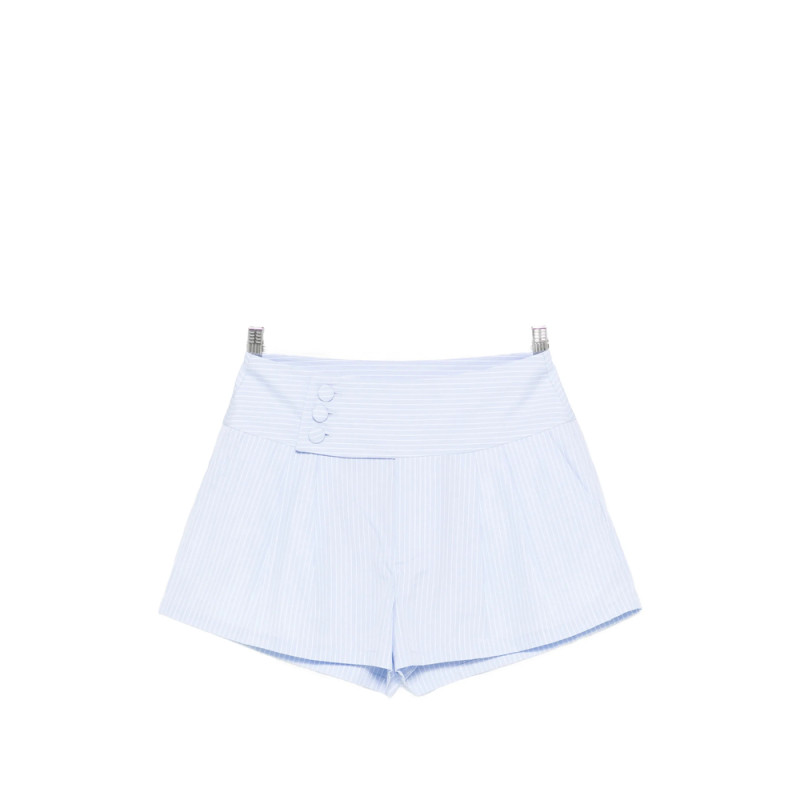 Frame Button Striped Shorts