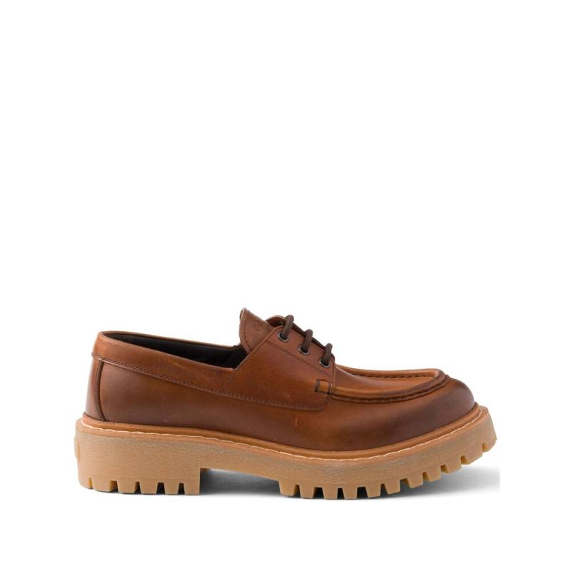 Prada 45mm Lace-up Leather Loafers