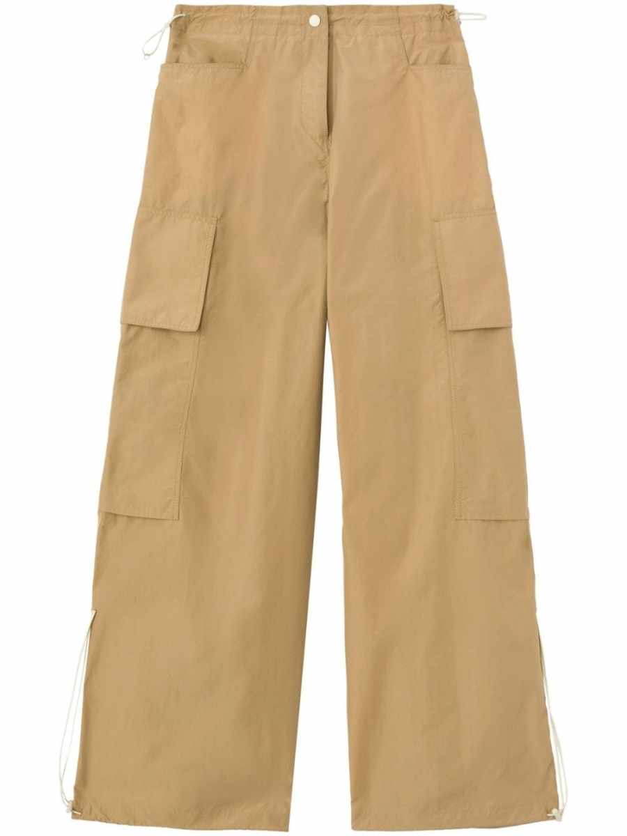 low-rise wide-leg parachute trousers
