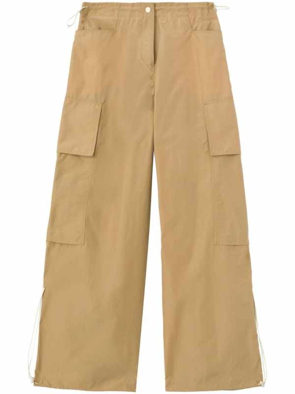low-rise wide-leg parachute trousers