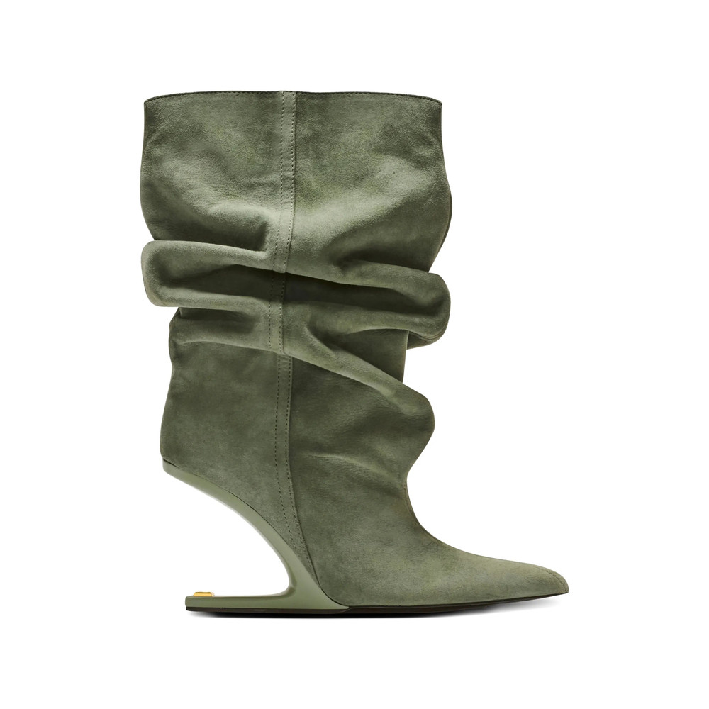Balmain No Wedge Suede Ankle Boots