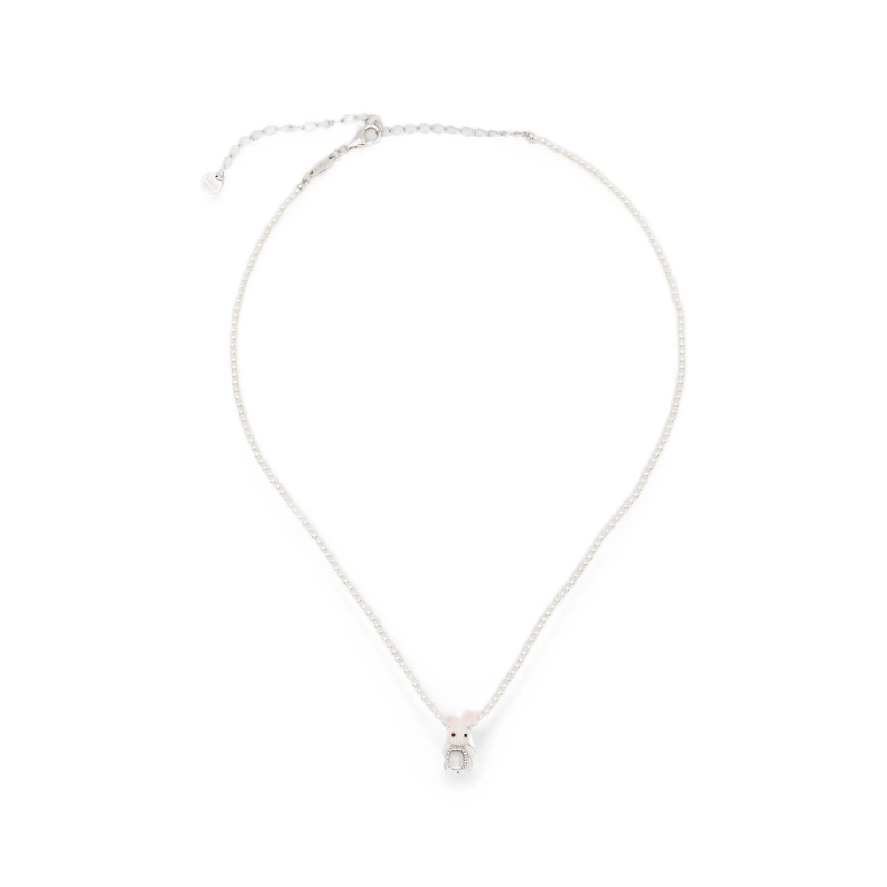 Yvmin Woven Mini Rabbit Pendant Necklace