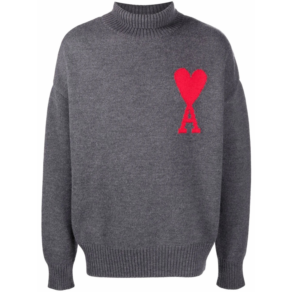 Ami Paris Ami De Coeur Roll-neck Jumper