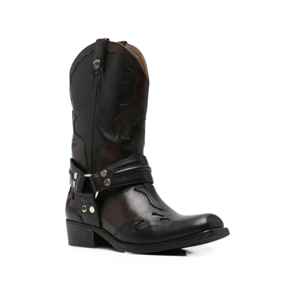 Versace Harness-detail Embroidered Boots