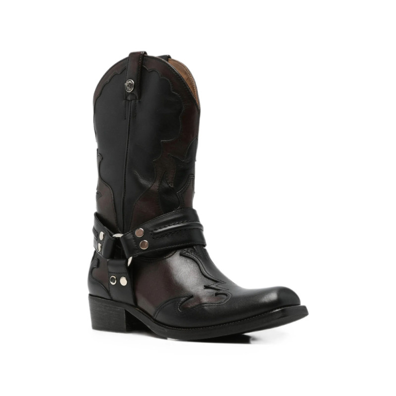 Versace Harness-detail Embroidered Boots