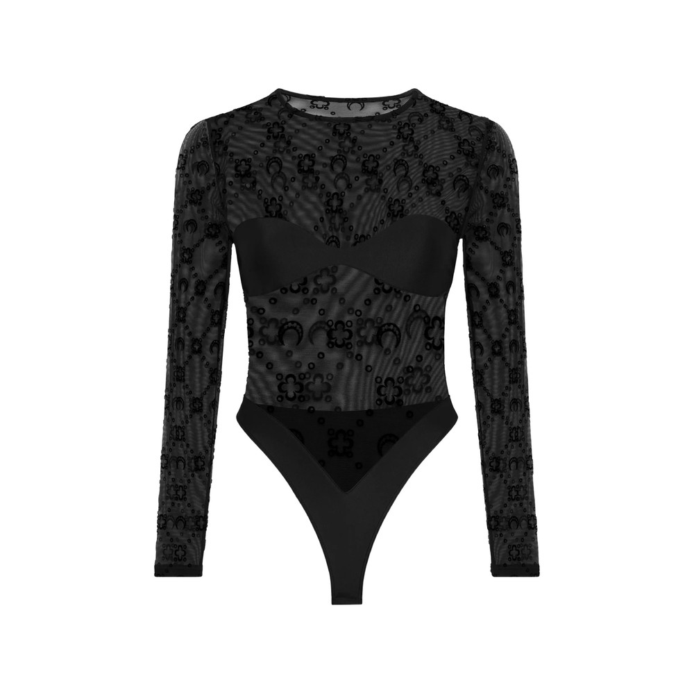 Marine Serre Moonogram Long-sleeve Bodysuit