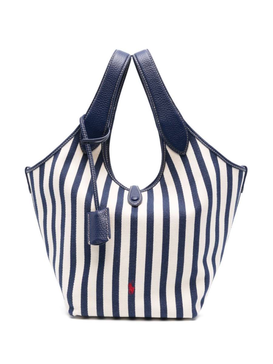 striped tote bag