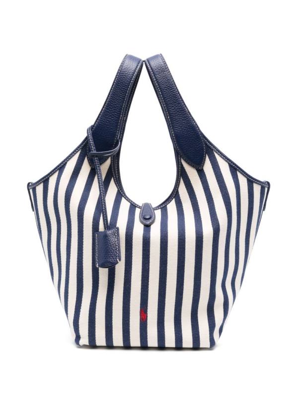 striped tote bag