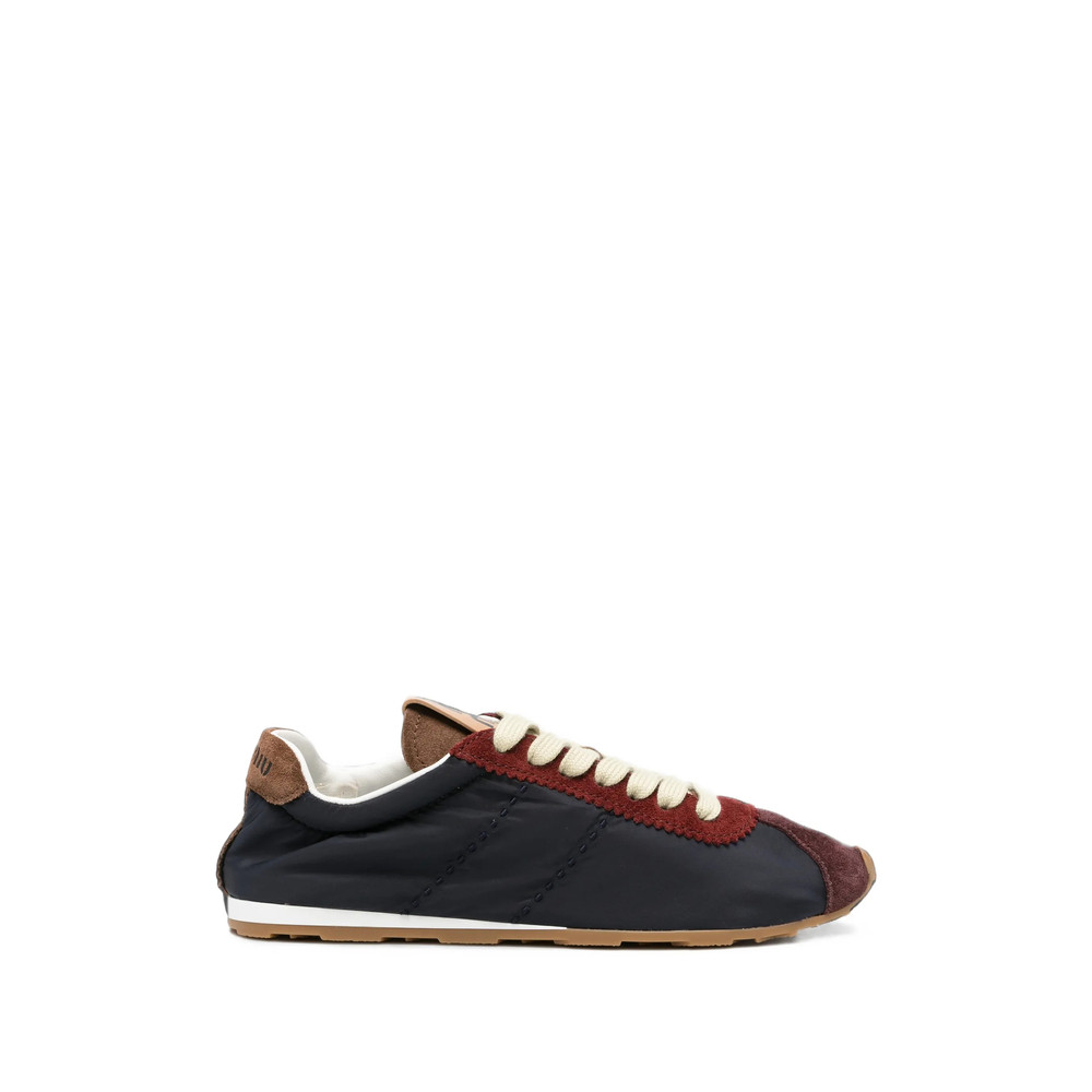 Miu Miu Plume Suede-trim Panelled Sneakers