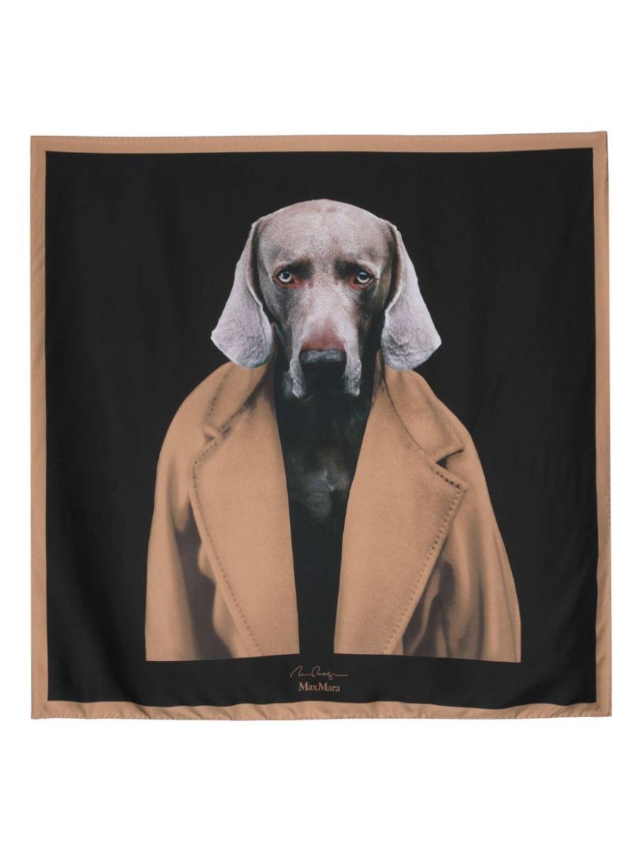 dog-print silk scarf